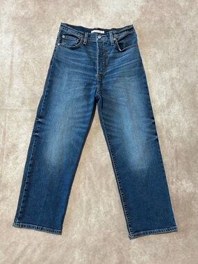 Levi's Ribcage Straight Ankle Jeans High Waist Button Fly W 29 L 27 85% Cotton